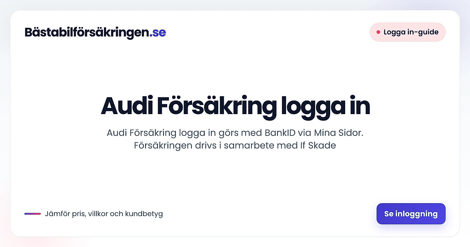 Audi Försäkring logga in