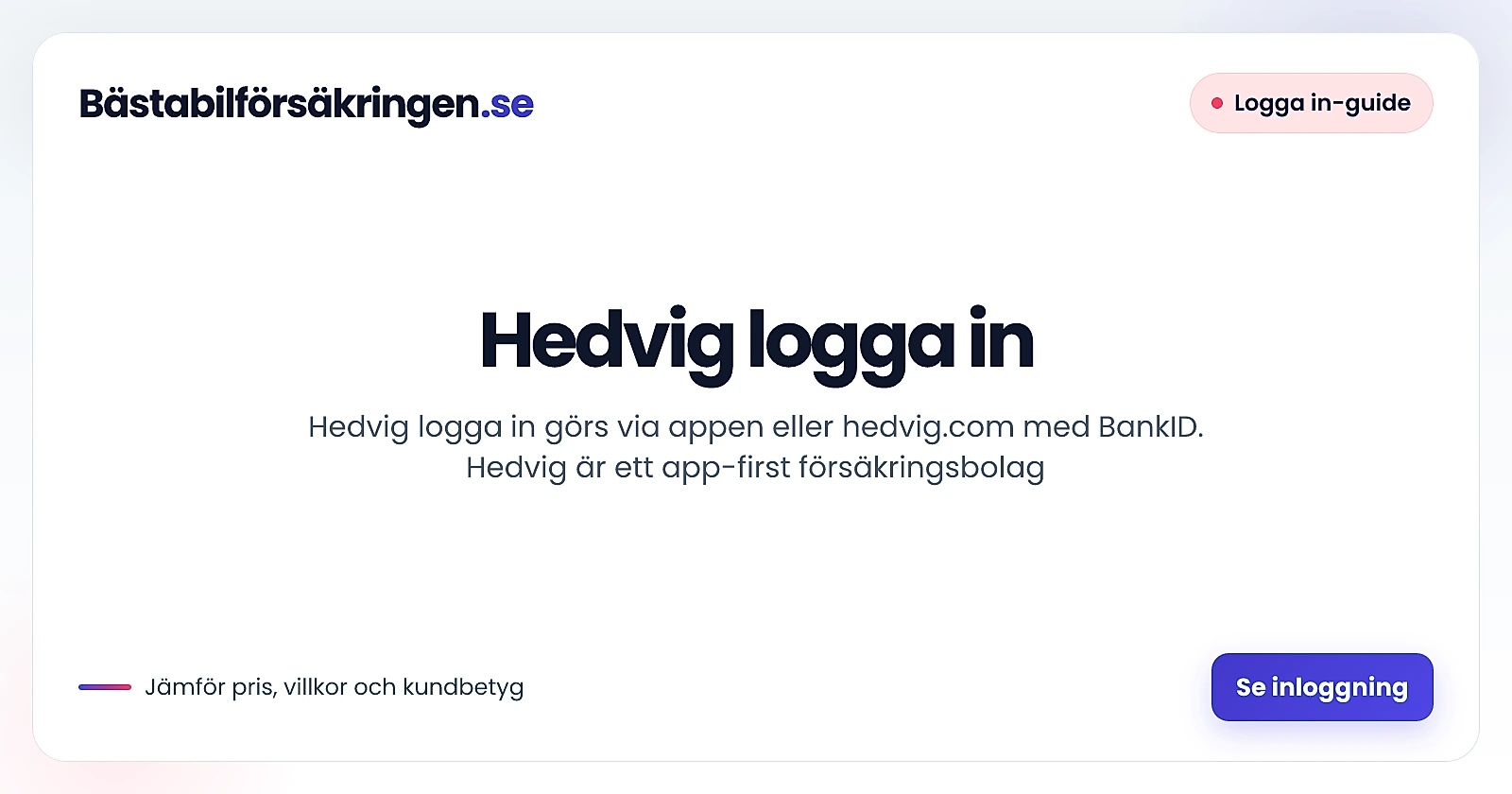 Hedvig logga in