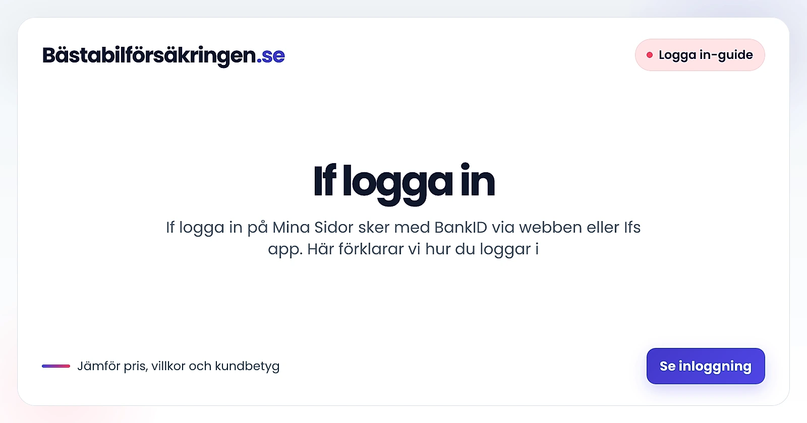 If logga in