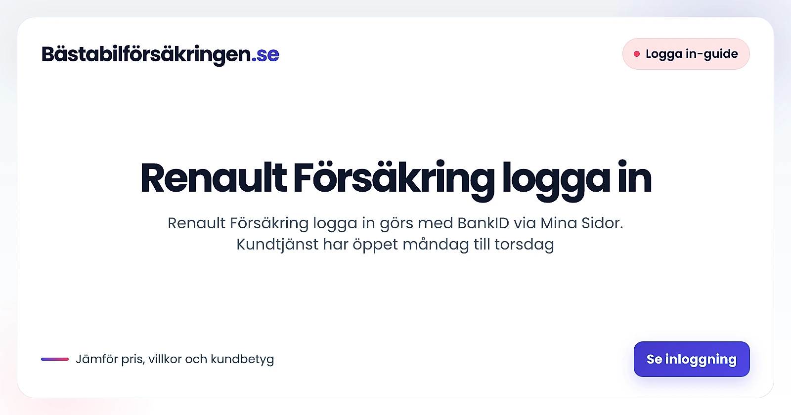 Renault Försäkring logga in